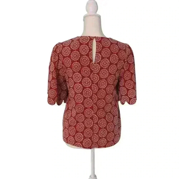 English Factory Embroidered Top with Scalloped Sleeves - Size Small - Picture 4 of 4